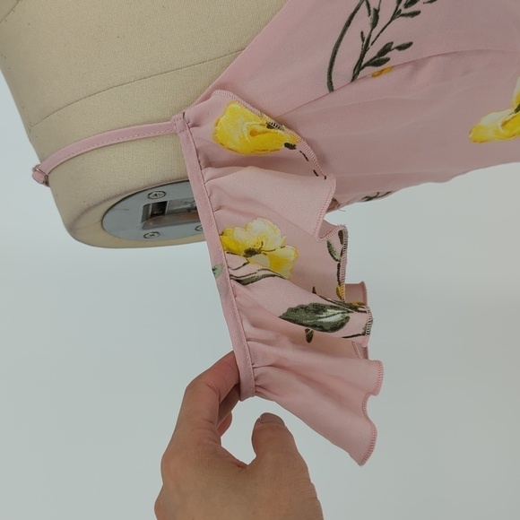 Forever 21 Floral Ruffle Dress Pink S cottagecore bohemian summer wedding spring - Picture 4 of 9